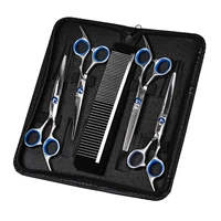 6pcsset 6 inch professional pet grooming scissors set straight curved dog cat cutting thinning shears kit for pet grooming