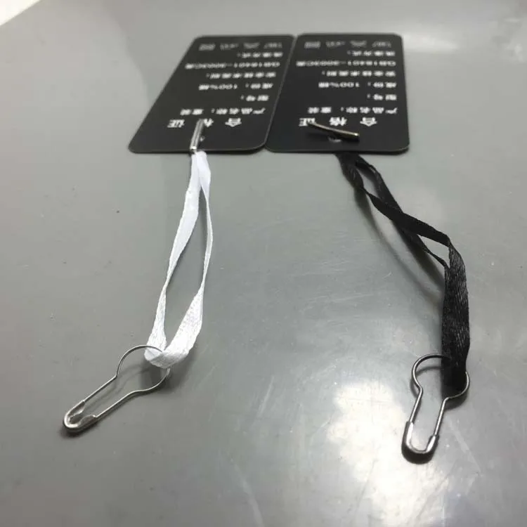Description Picture 3 of item500pcs/BAG 10CM Polyester Thread Ribbon Line Loop Lock For Clothing Cotton Tag Label Hanger Metal Pin Buckle Garments Fastener