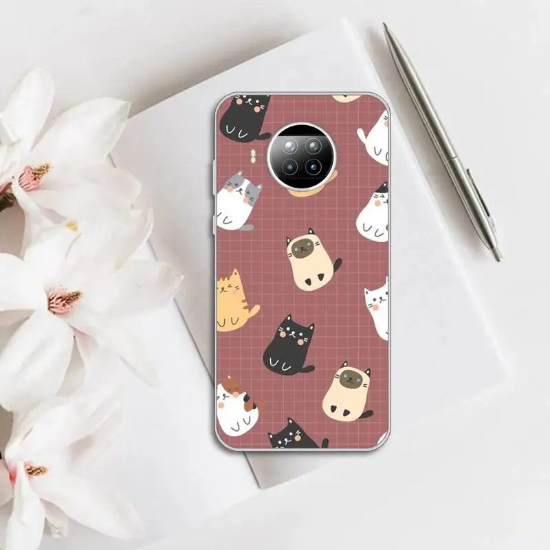 

Phone Case Transparent for Xiaomi mi Redmi note 10 t 8 9 pro lite 11 Samsung S 8 9 10 20 Cat Cute Kitten