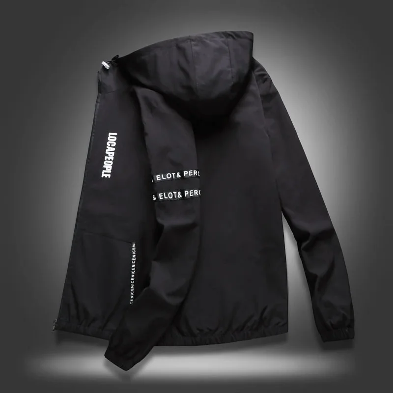 2020 Men Jacket Spring Autumn Fashion Brand Coats Male Casual Baseball Bomber Solid Hooded Loose Coat Plus size 4XL | Мужская одежда