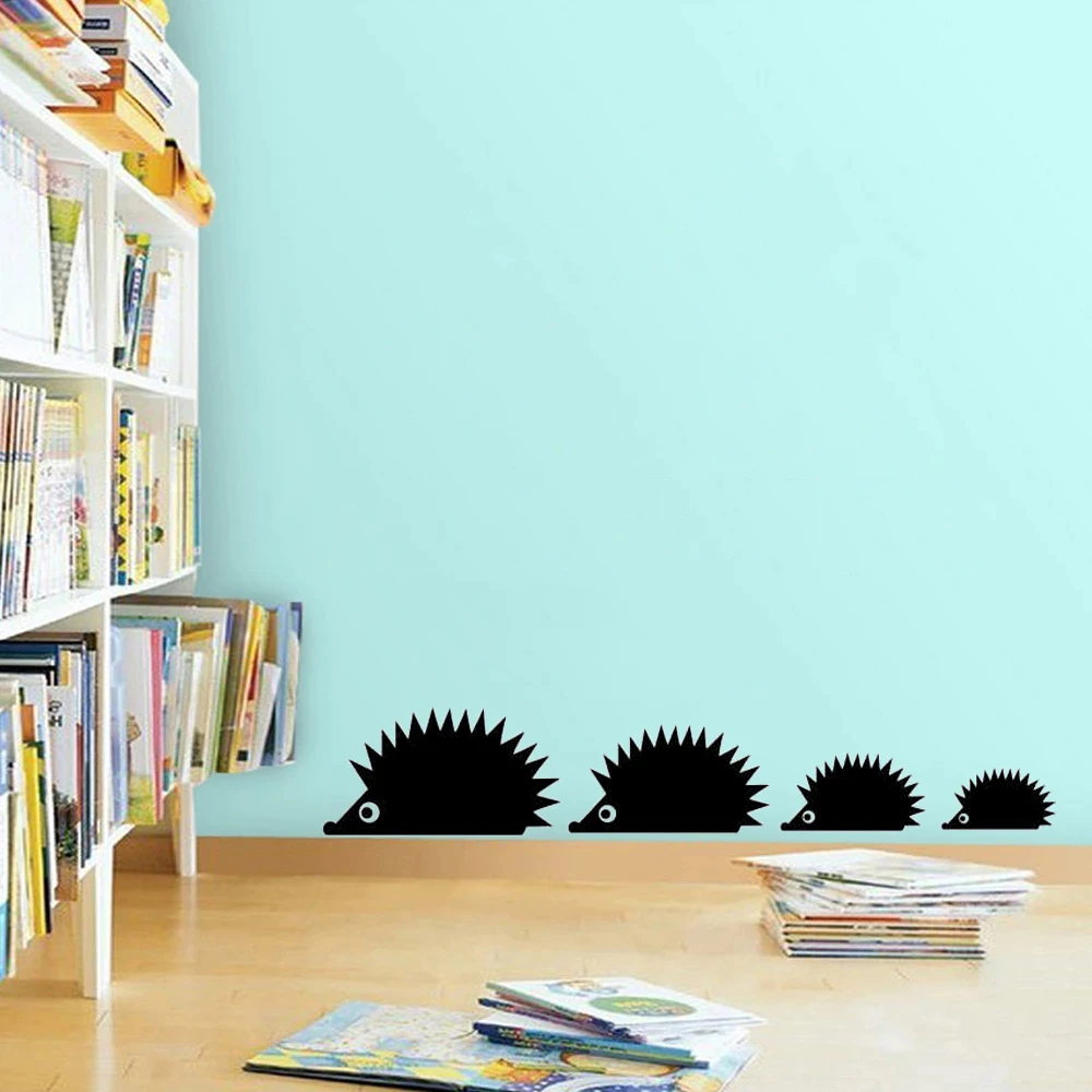 

Four Hedgehog Vinyl Wall Stickers Murals Decor Removable Cartoon Kids Room Nursery Livingroom Decoration Decals Wallpaper DW7088