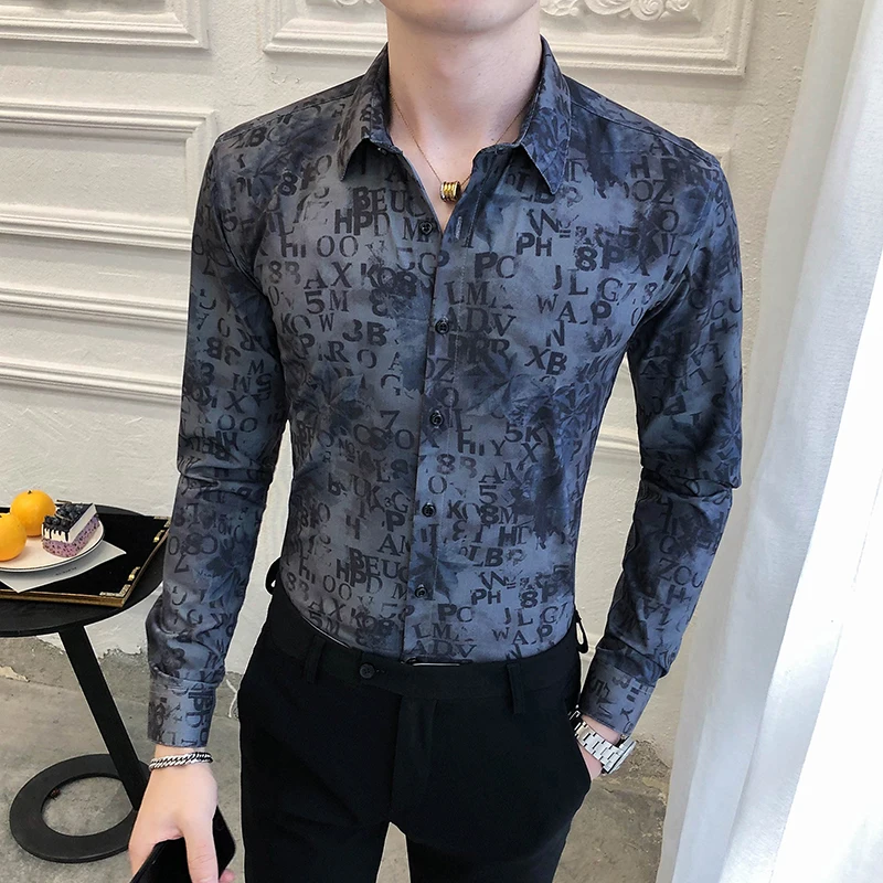 Рубашка мужская повседневная с длинным рукавом весна 2021 простая приталенная