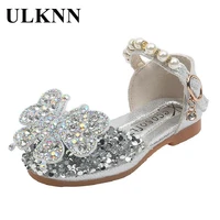 silver flats bowknot baotou comfortable single shoes new 2022 princess childrens recreational single girls performance shoes