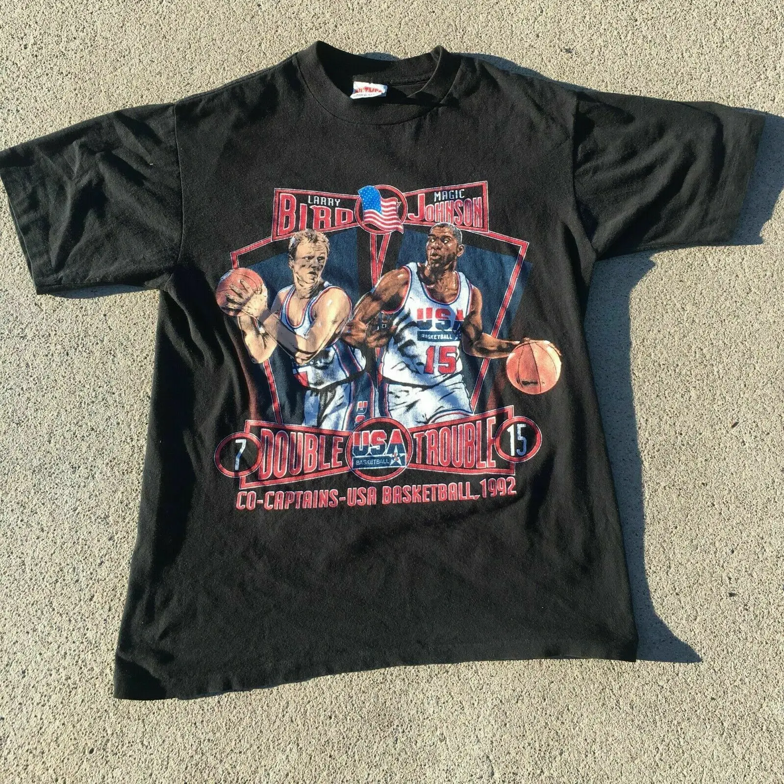 

Vintage 1992 Magic Johnson Larry Bird Black Men S 234Xl T Shirt