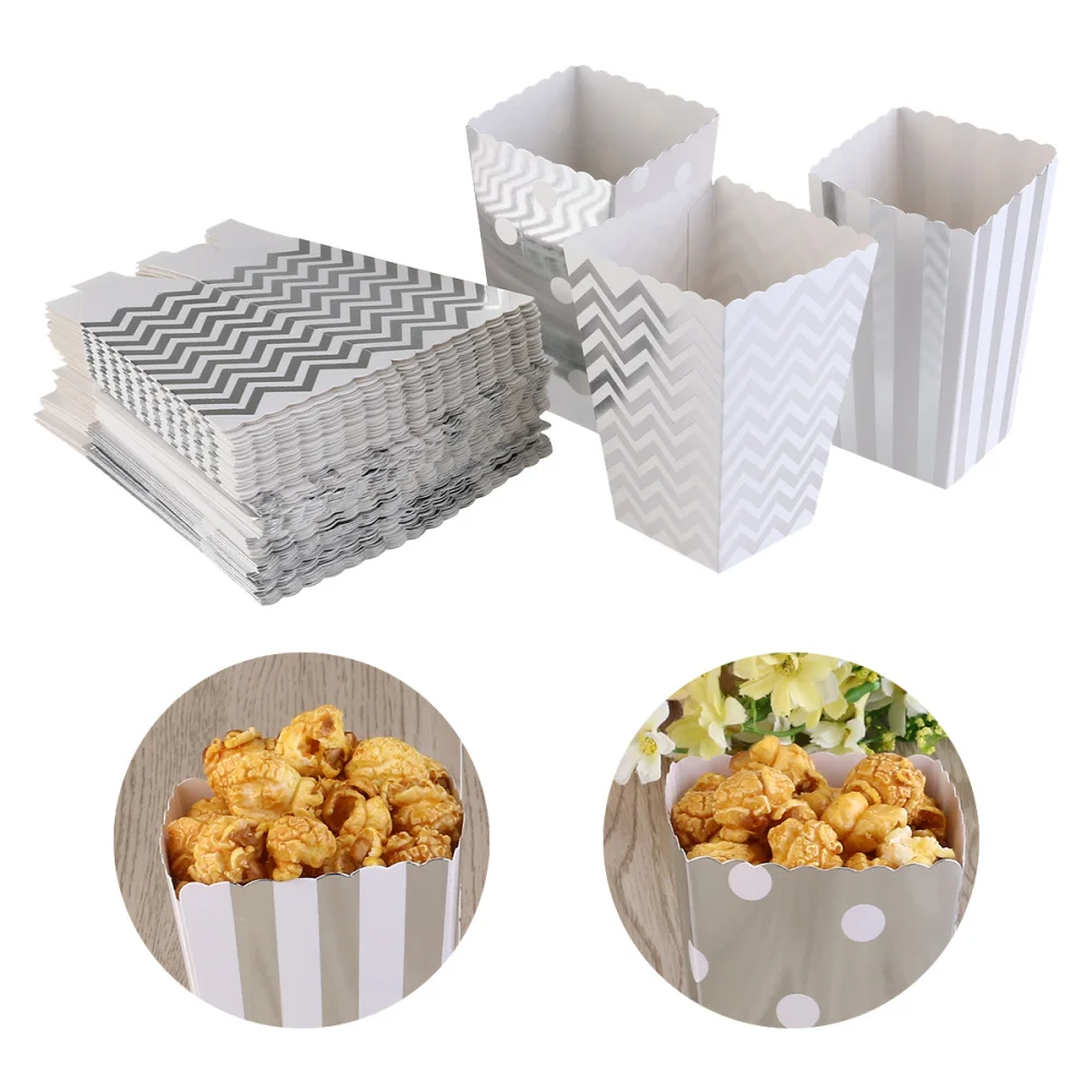 50 шт. попкорн Коробки модель жёлтого цвета Trio миниатюрный зубчатая кромка