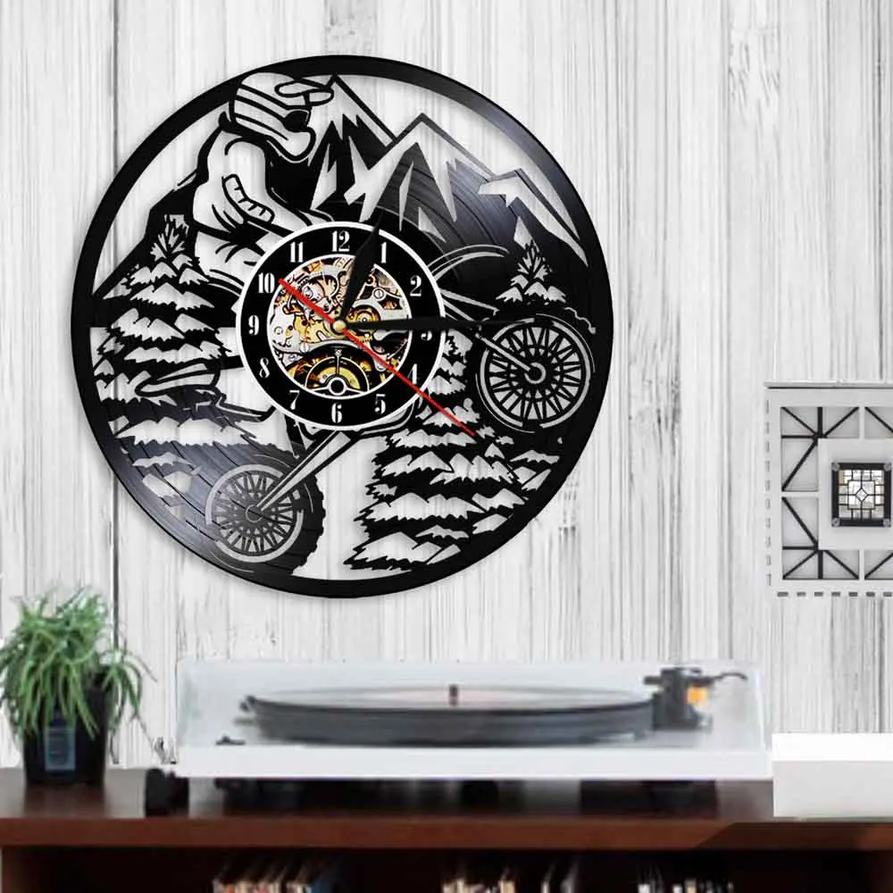 Настенные часы 3d для экстремального спорта мотоцикла декоративные виниловая