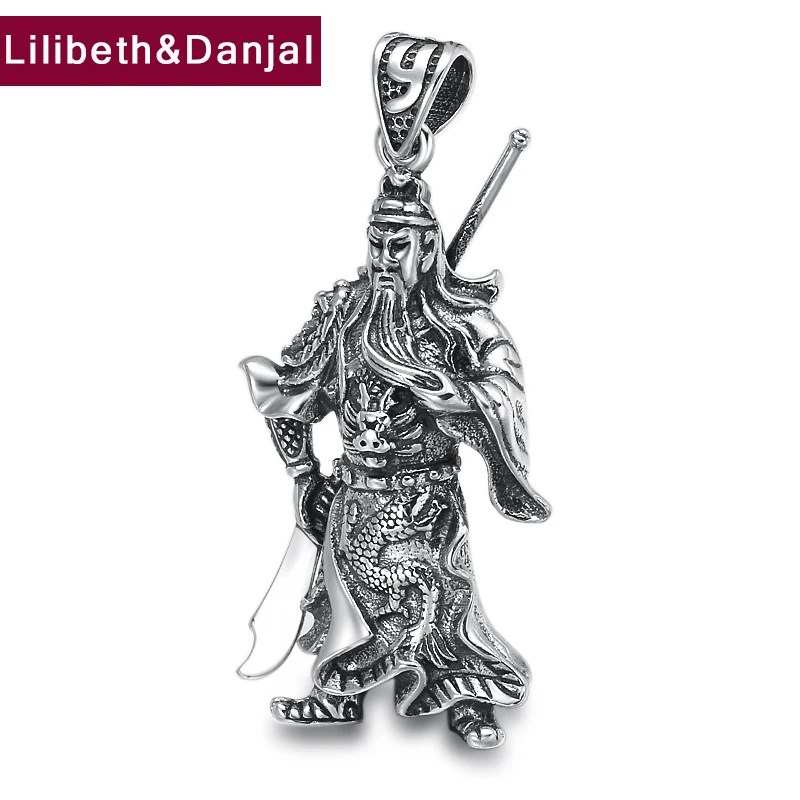 Мужская и женская подвеска настоящее 925 пробы серебро ушу Бог богатства Guan Yu