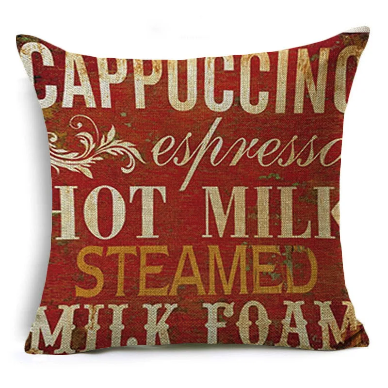 

Pillow Cover Retro Proverbs Mediterranean Hand-Painted Lettered Flax Hot Selling