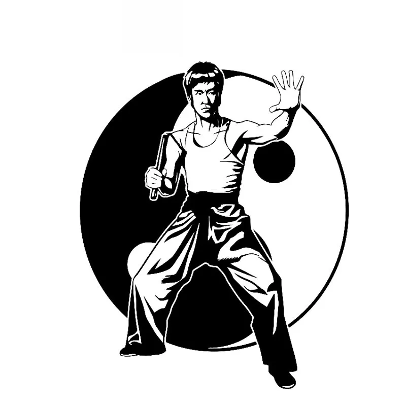 

Tai Chi Bruce Lee Actor Sticker High Quality Car Decoration Decal Personalized Pvc Waterproof Decal Black/white, 15cm*18cm
