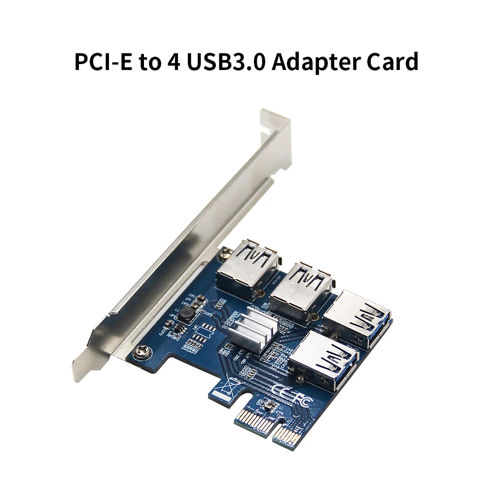 

PCI-E to USB3.0 Adapter Card High Speed Transmission Converter Card with 4 USB3.0 Ports Desktop Computer Expansion Card