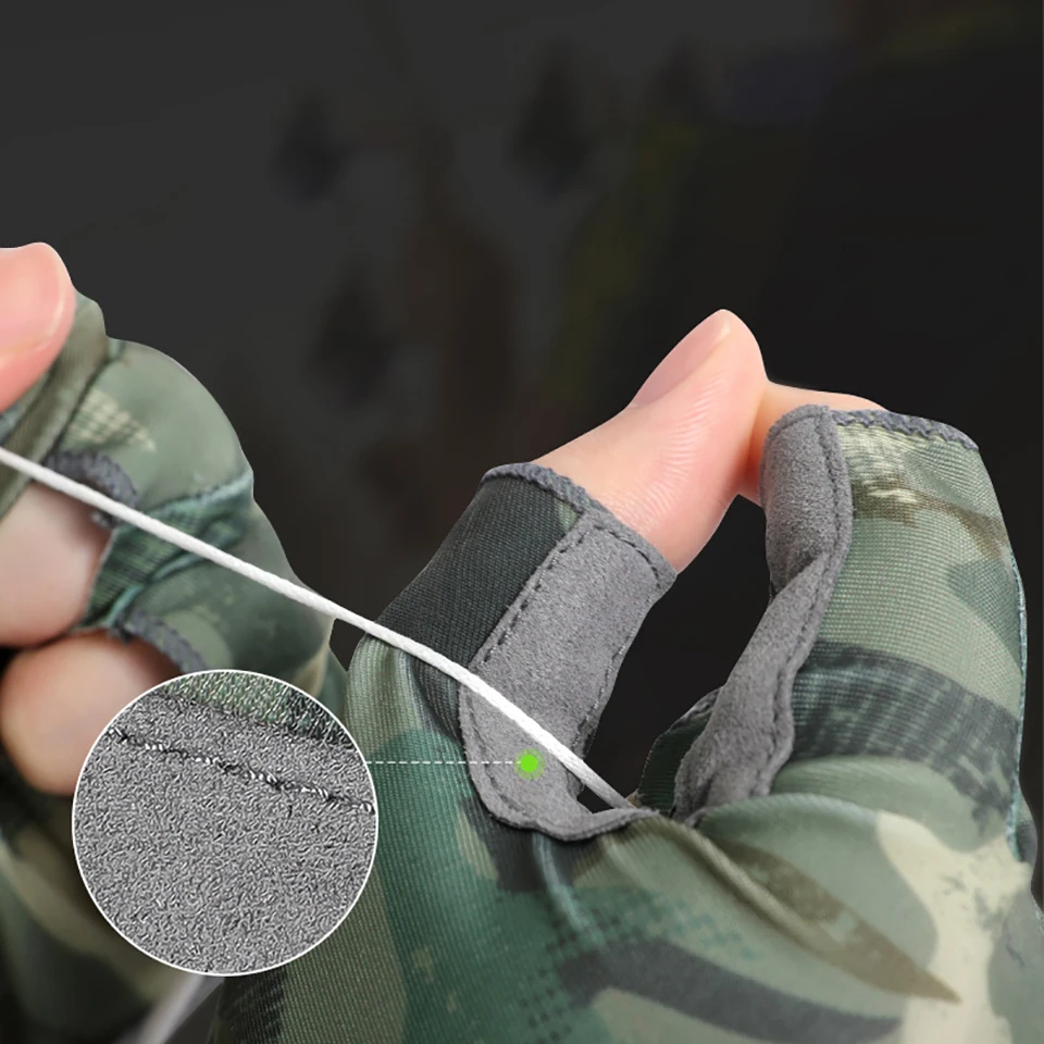 Fishing Gloves Breathable Half Finger Anti-slip Design Fingerless for Outdoor Hiking Biking Kayaking Tackle Equipment | Спорт и