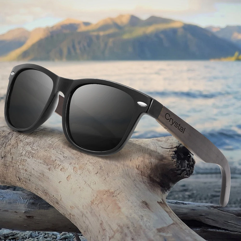 Персонализированные мужские часы из натурального эбенового дерева UV400