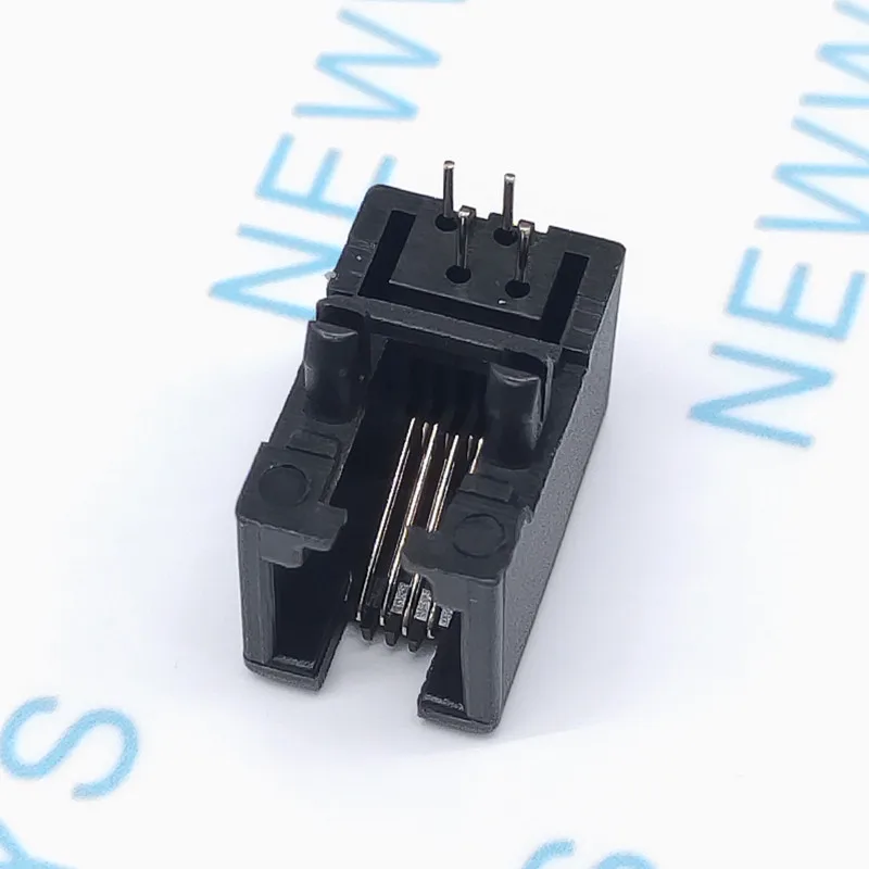 10 шт./лот Rj11 гнездо Rj12 телефон 90 градусов 4Pin с украшением в виде кристаллов