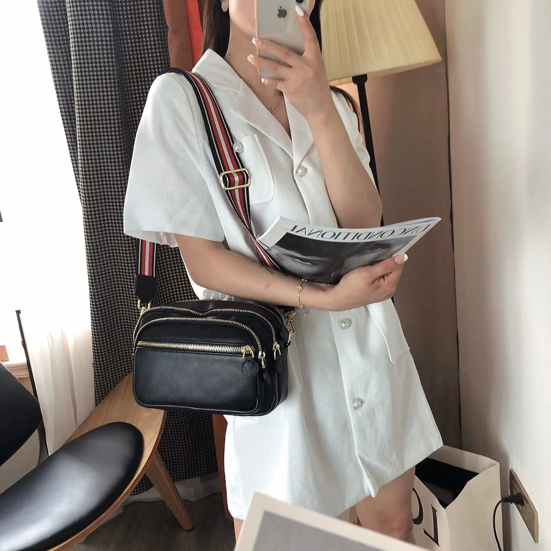 

Women Top Handbag One Shoulder And Crossbody Bag Genuine Cow Leather 2021 The New Style Fashion 22cm 6Color