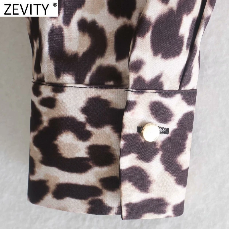 Zevity Новое Женское винтажное платье с леопардовым принтом поясом рисунком