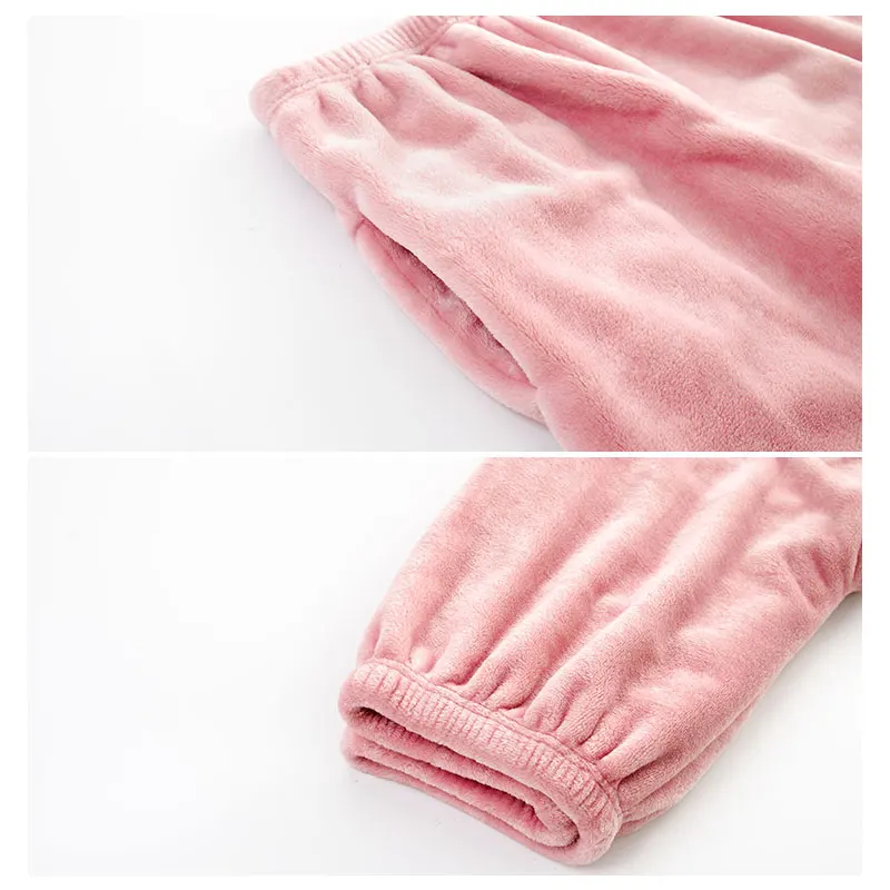

NEW Winter Warm Pink Kawaii Velvet Pajamas Set for Women Soft Flannel Woman Nightwear Atoff Home Plush White Sleepwear Suits