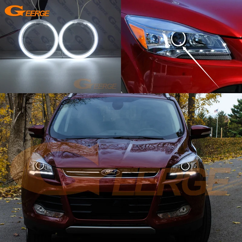 Для Ford Escape kuga II 2013 2014 2015 ксеноновые фары отличные ультра яркие CCFL ангельские