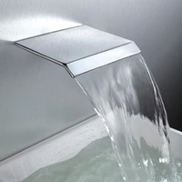 bathroom chrome waterfall in wall bathroom wash basin faucet hot and cold water taps