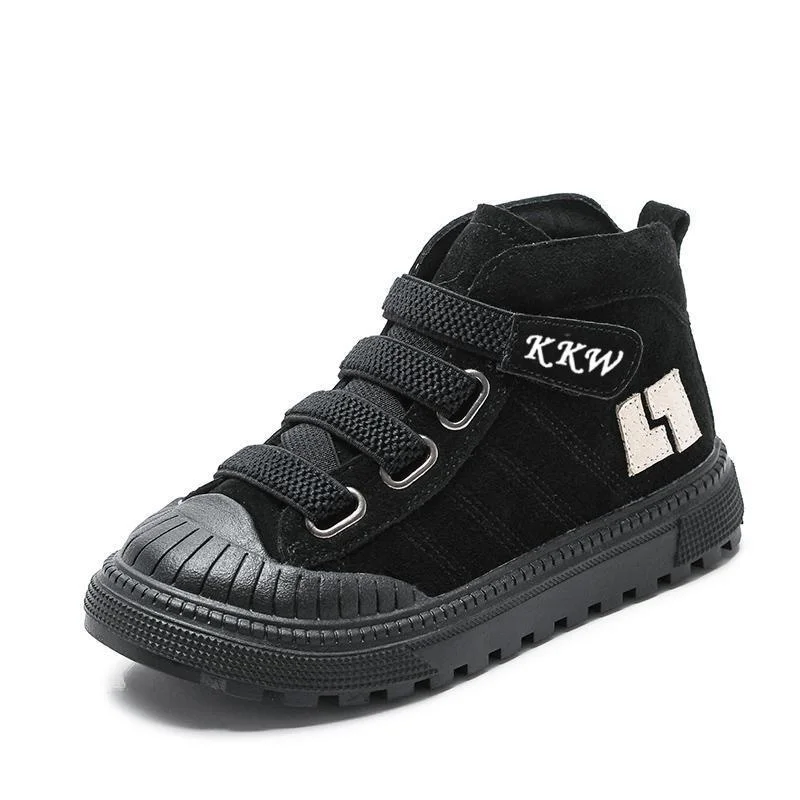 

New Children Boots for Boys Sneakers Autumn Winter Casual Girls Ankle Boots Fashion Kids Martin Shoes Genuine Leather Plush Warm