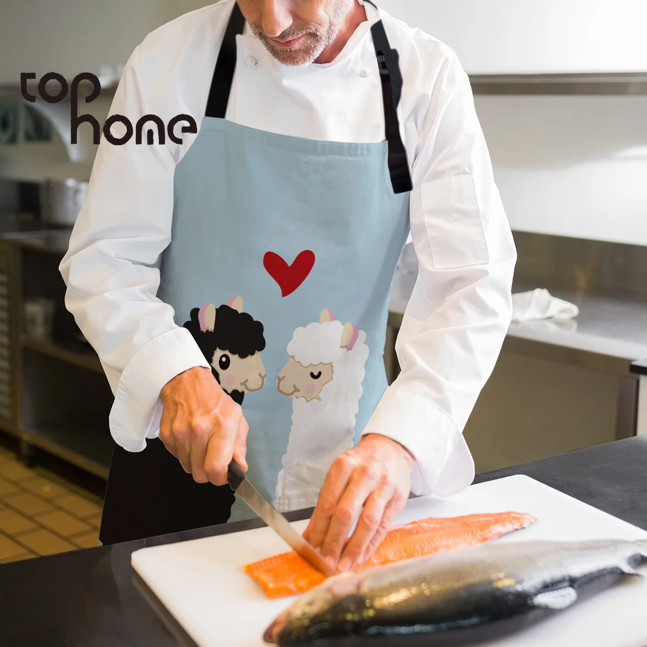 Tophome Кухонный Фартук с милым мультяшным принтом из альпаки без рукавов фартуки