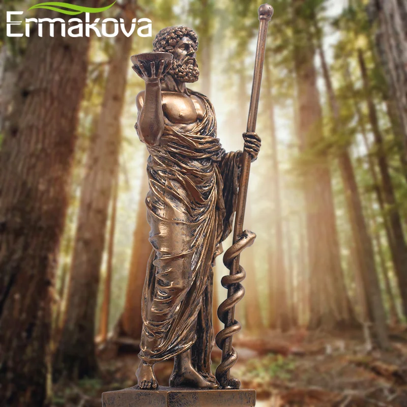 Скульптура греческого медицинского Бога ERMAKOVA бронзовая статуя Asclepius медицины