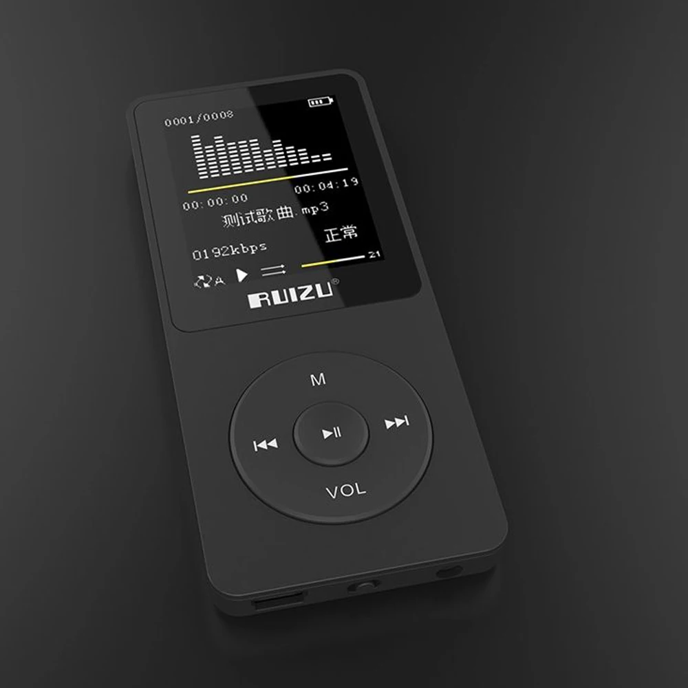 Ультратонкий MP3-плеер RUIZU X02 с экраном 1 8 дюйма воспроизведение 80 часов