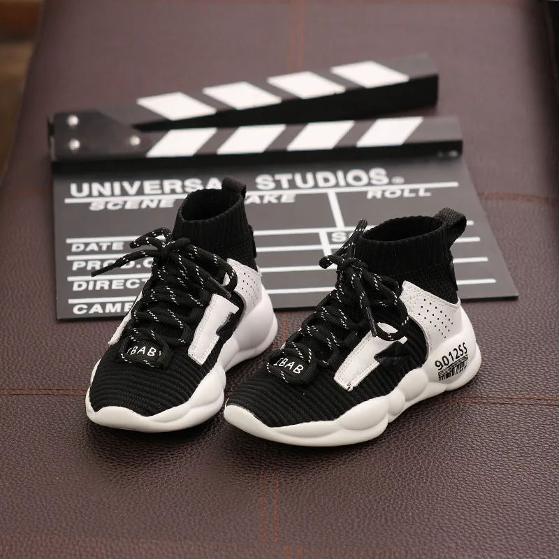 2020 весенне-осенние детские трикотажные кроссовки лоскутные носки из натуральной