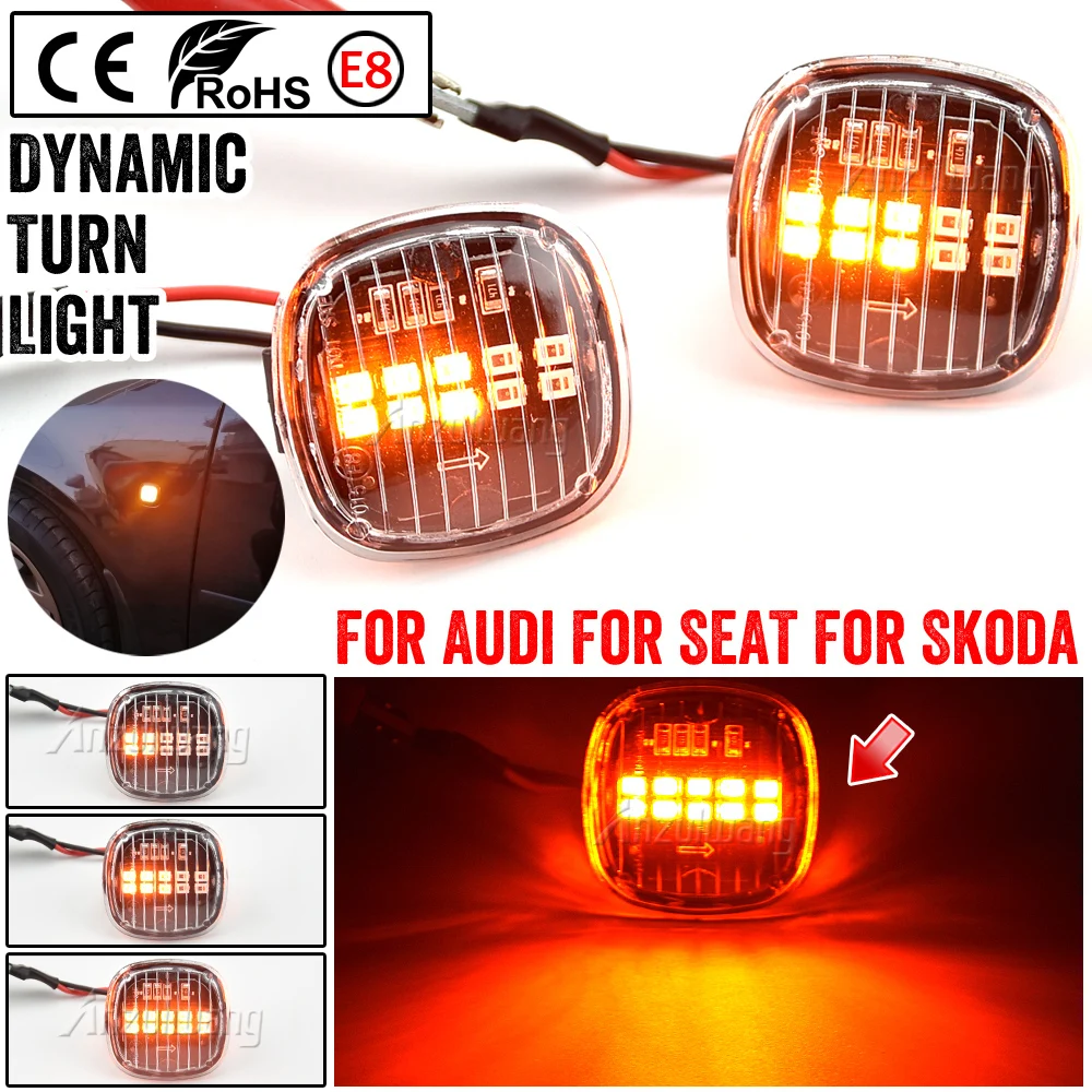 

Dynamic Turn Signal Sequential Lamp Led Side Marker Light For Skoda Fabia Octavia Superb Roomster For SEAT Cordoba Ibiza Toledo