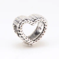 amas authentic 925 silver heart shaped wish with beads fit original charms bracelet necklace pendant