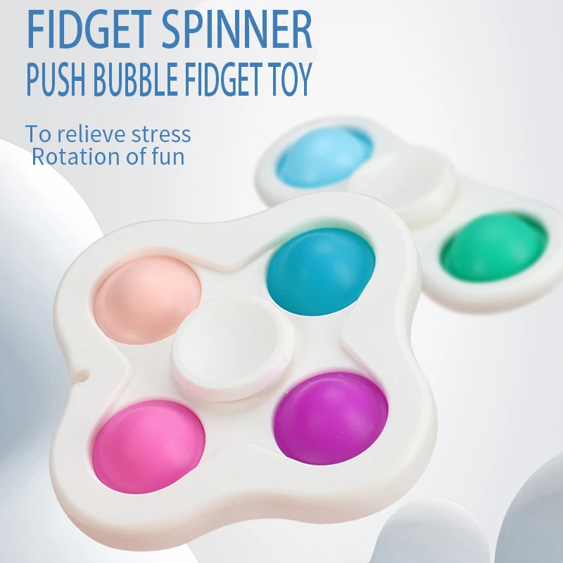 

Fidget Spinner Colorful Push Bubble Simple Dimple Fidget Toy Stress Relief Children Funny Fingertip Spinning Toys Gift