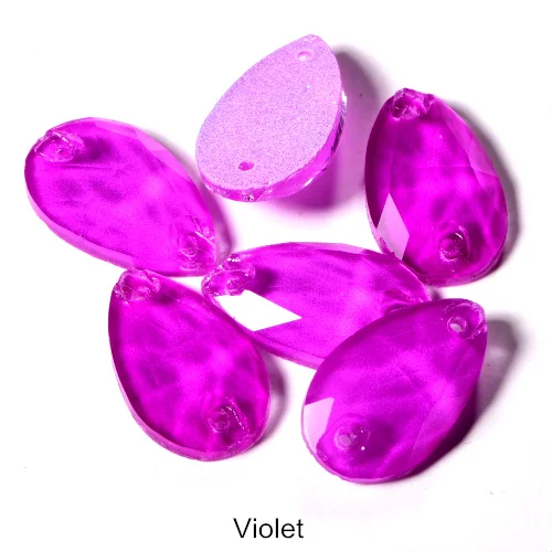 Violet 6 размеров черный свет стекло пришить на Стразы Flatback неоновые Швейные кристаллы камней страз ночь Блестящий для вечерние платья для танцев B1306 - Цвет: Violet