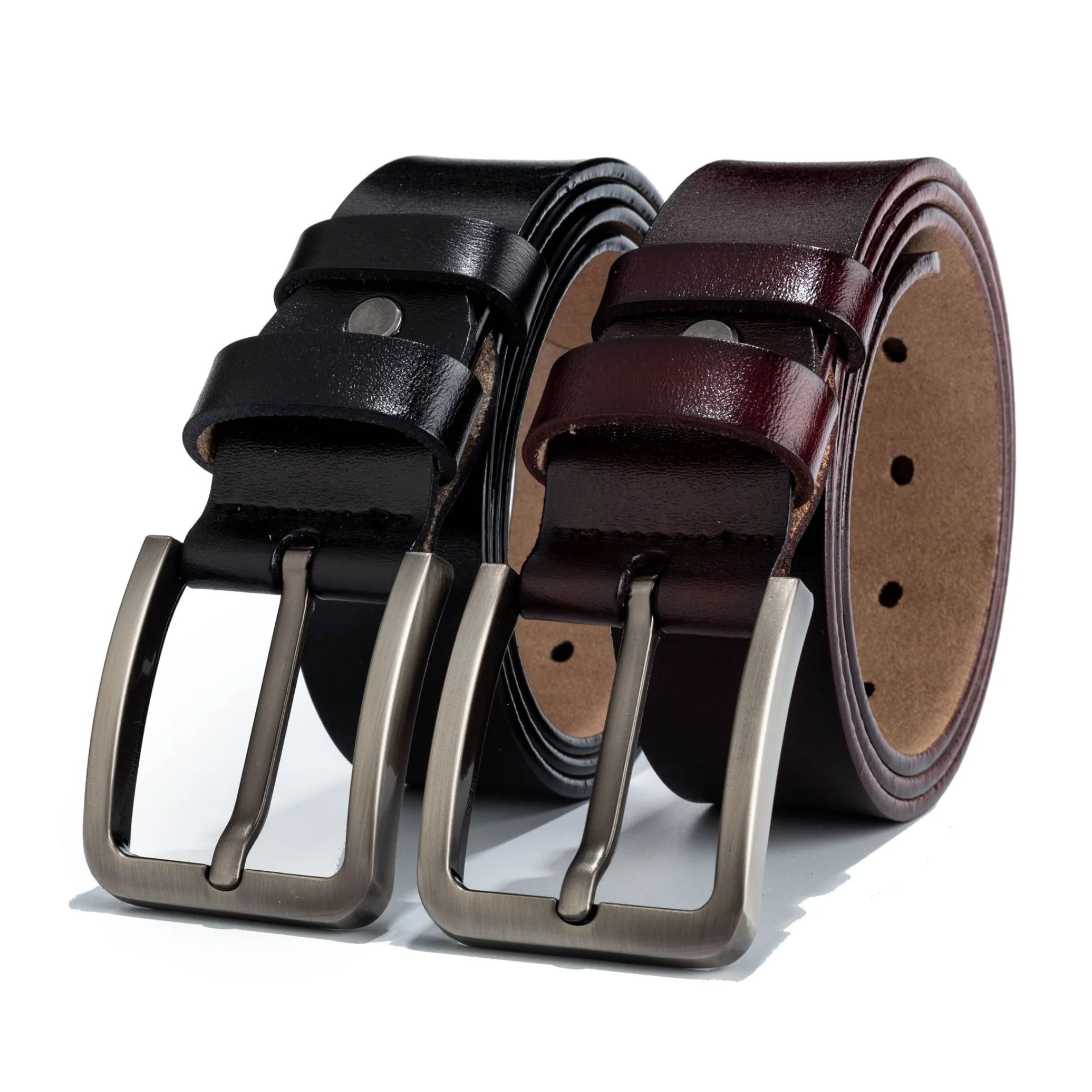 

Ремень мужской из натуральной кожи, роскошный Повседневный винтажный, с пряжкой с язычком, для джинсов