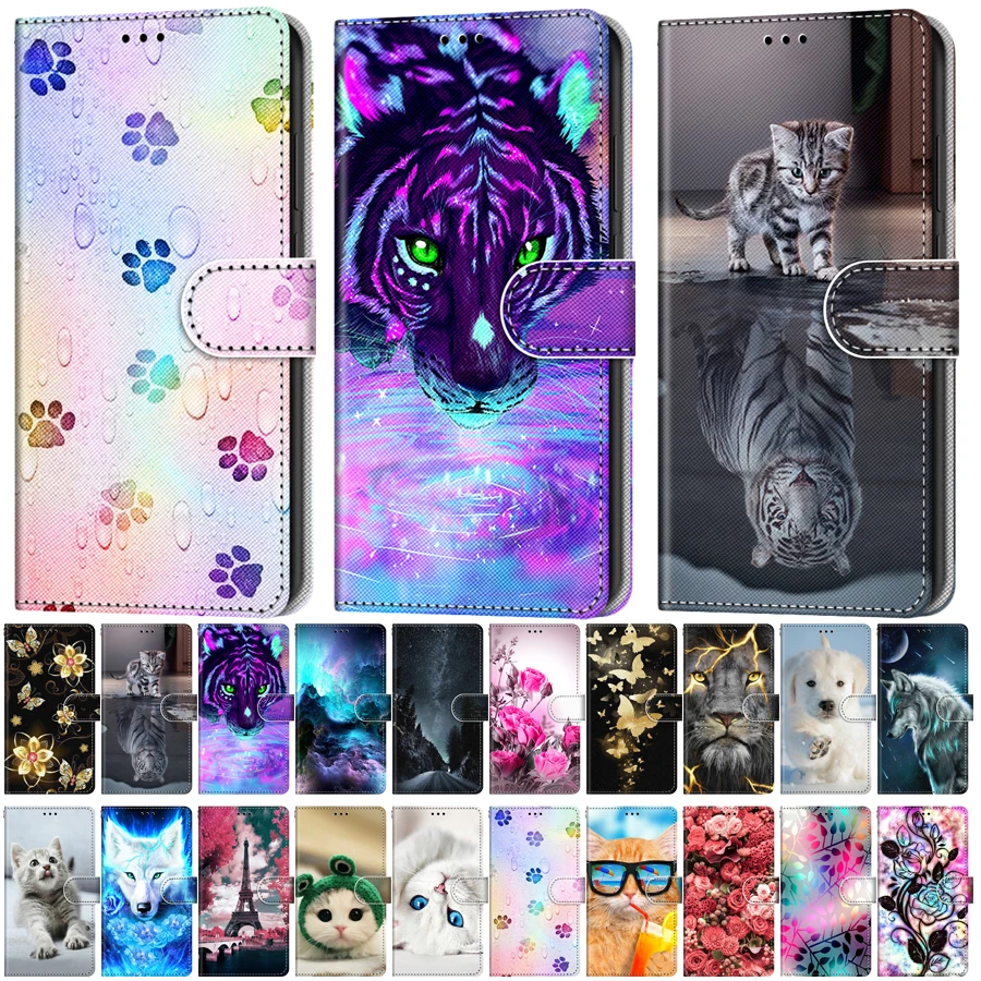 

Magnetic Leather Cover On For Huawei P Smart Z FIG-LX1 2020 2019 case Coque Painted Card Holder Magnetic Flip Wallet Phone Funda