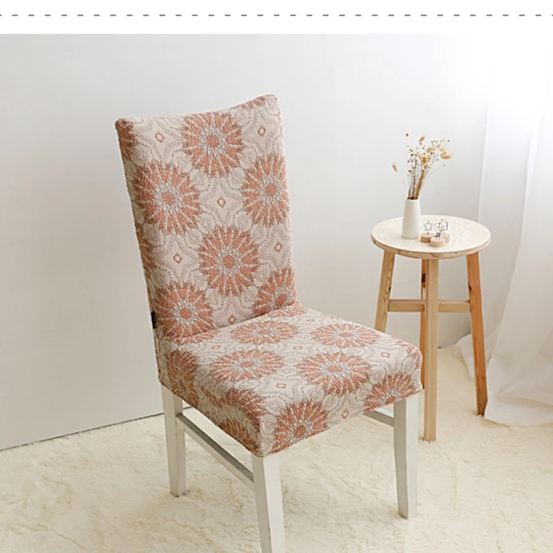 

Stretching Computer Chair Cover Jacquard Fabric Siamese Big Round Flower Office Chair Cover Living room Chair Cover 2 Colors