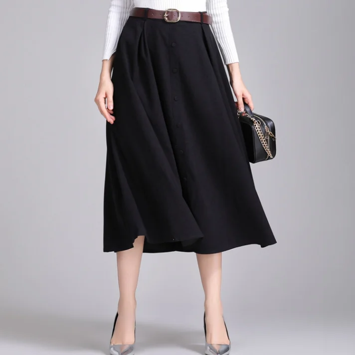 Женская замшевая юбка средней длины длинная винтажная на пуговицах с поясом и