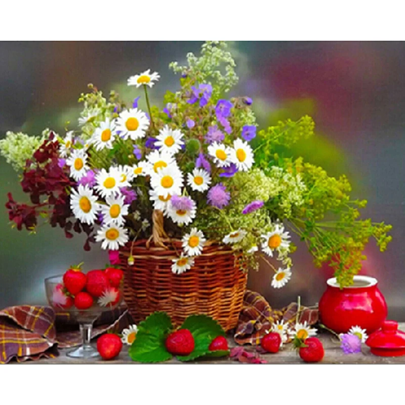 

5D Diy Diamond Painting Diamond Art Diamond Painting All Diamond Square / Round Diamond Cross Stitch Home Decoration Flower