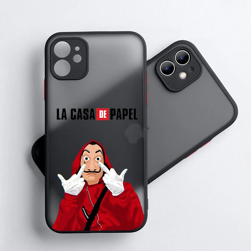 La casa de papel Phone case for iPhone 14 11 12 13 pro mini XS MAX plus transparent coque Money Heist House Paper