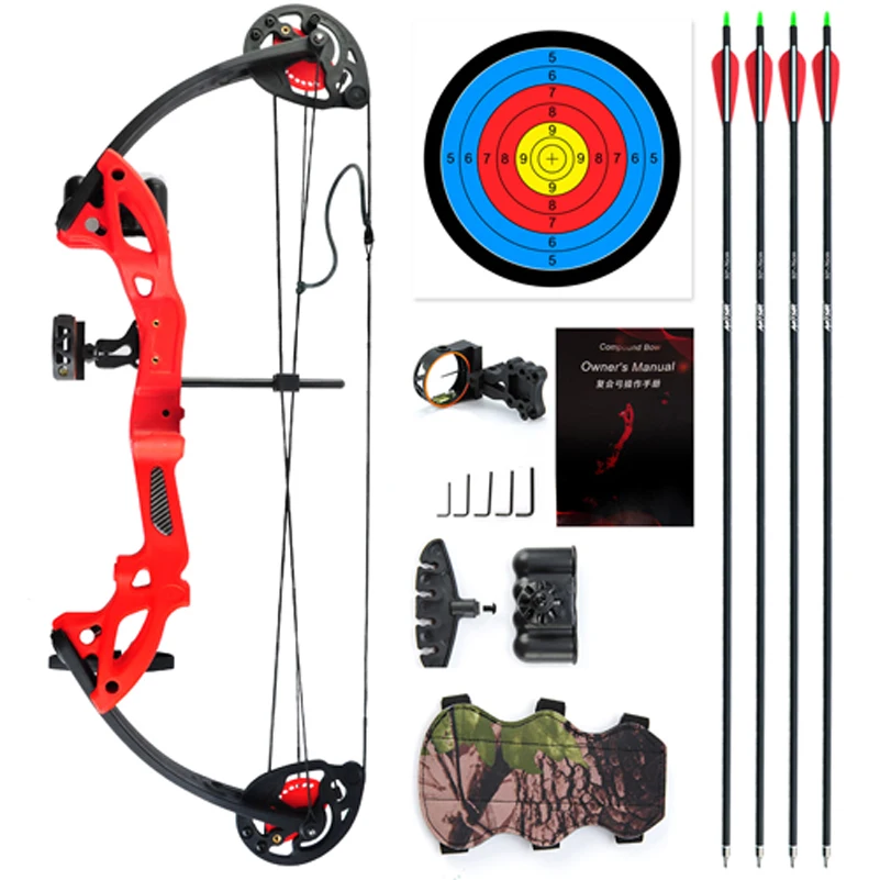 

Black / Red Youth Compound Bow Basic Set for Outdoor Archery Hunting Equipment
