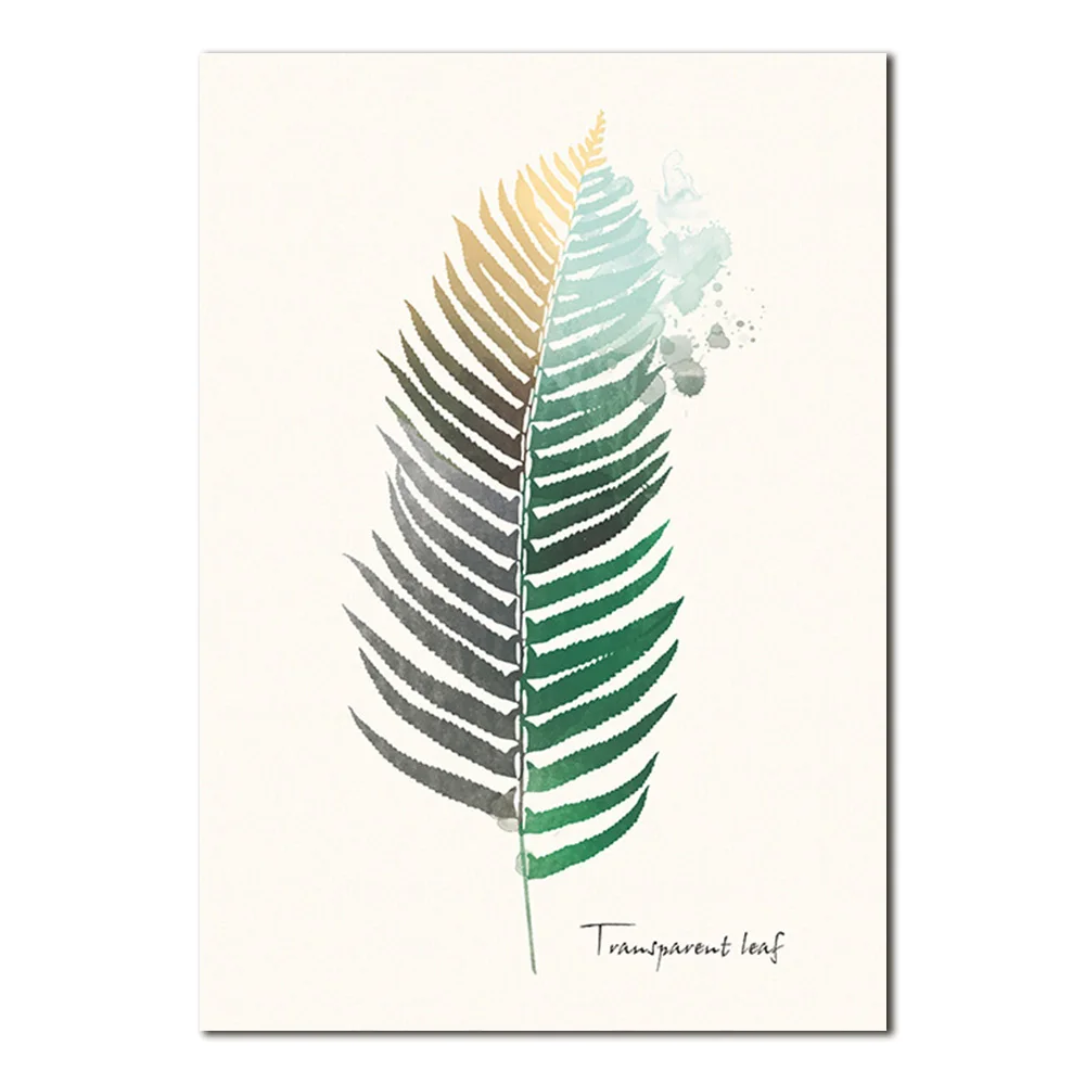 Минималистичный плакат и печать зеленых растений настенные картины в