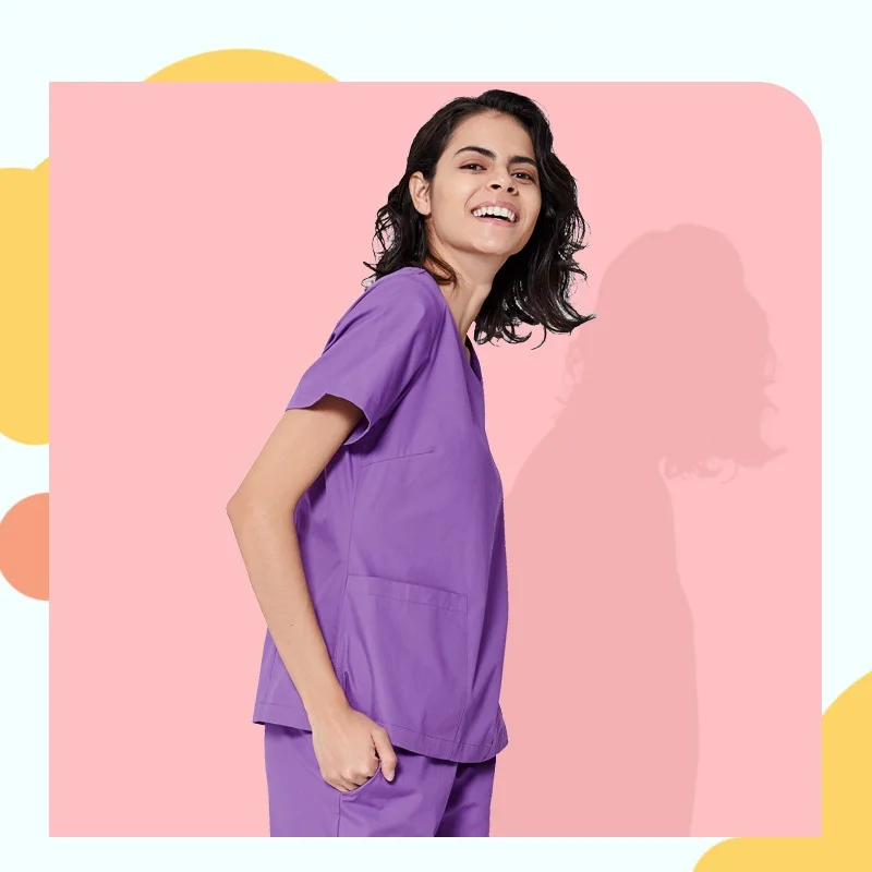 Женский скраб набор однотонная Хирургическая Одежда костюм для домашних