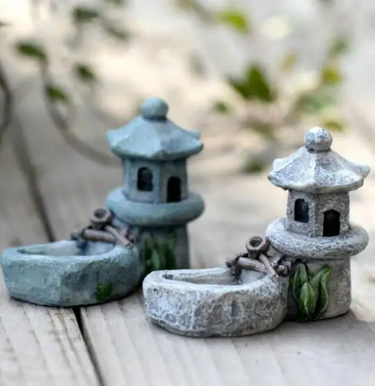 DIY Смола здание Статуэтка Мини Пейзаж орнамент Садоводство Искусство ремесло