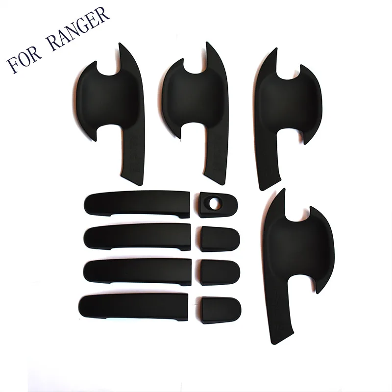 

FIR FOR Ford RANGER New Pickup 2016 Accessories ABS Black Door Handle Covers Trim FIT For FORD RANGER 2012 2017 Car Styling