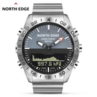 Часы наручные NORTH EDGE мужские цифровые, спортивные армейские Роскошные полностью стальные деловые водонепроницаемые с высотомером и компасом, 200 м