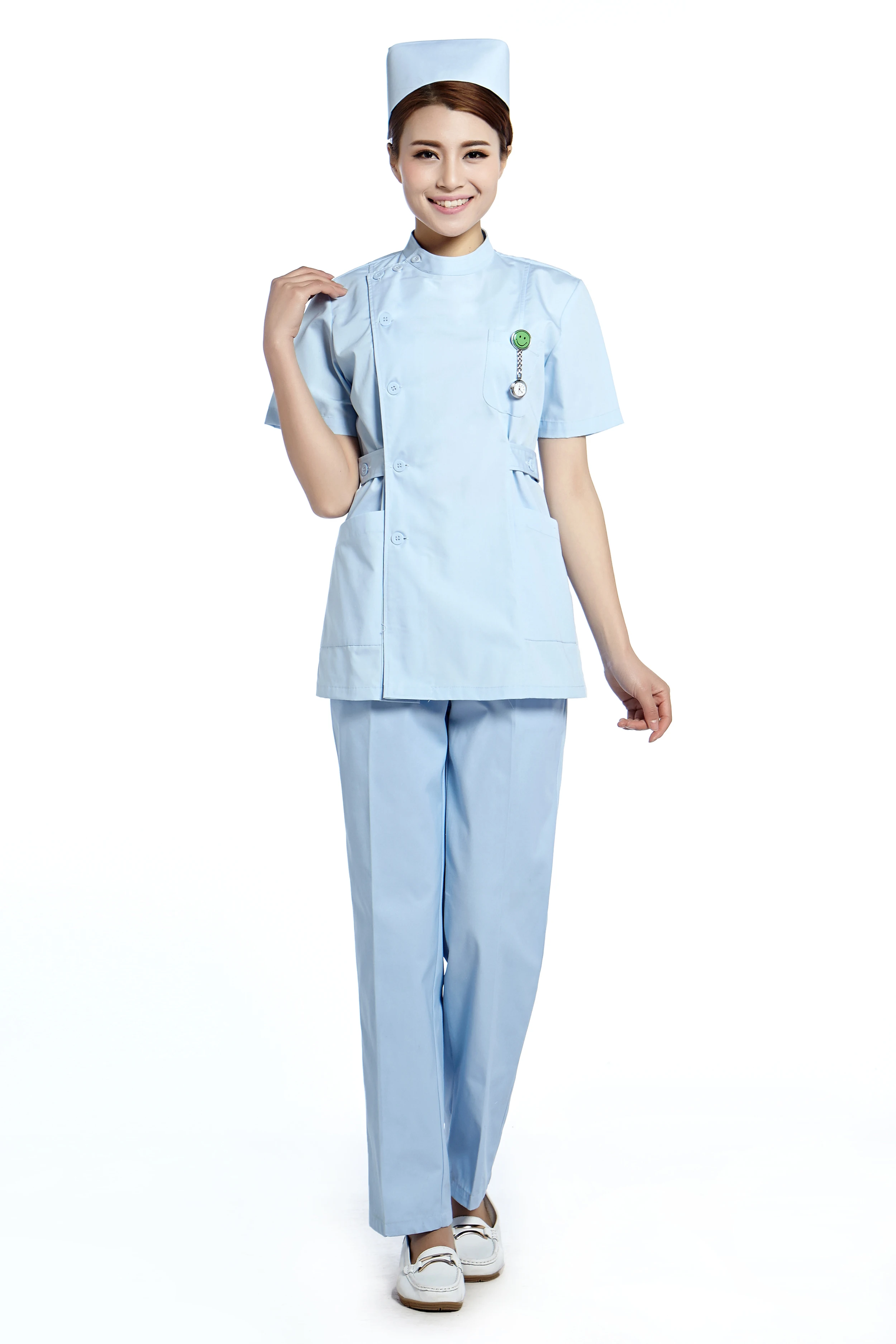 Синяя рабочая одежда для больниц комплект туника штаны униформа медсестры