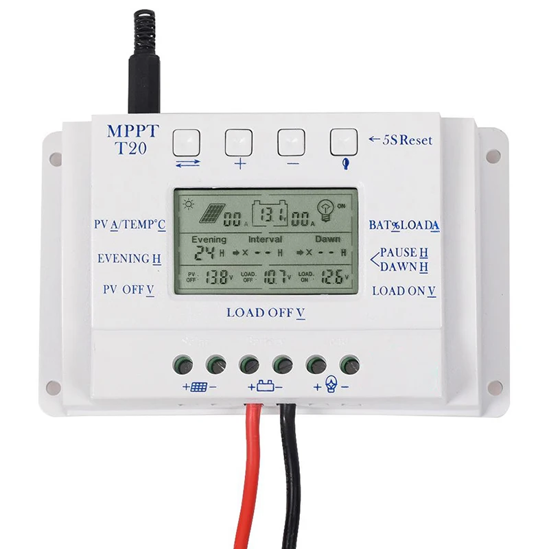 OEM ЖК-дисплей 20A MPPT 12 V/24 V панели солнечных батарей регулятор заряда контроллер без какого-либо логотипа на поверхности T20 lcd торговля