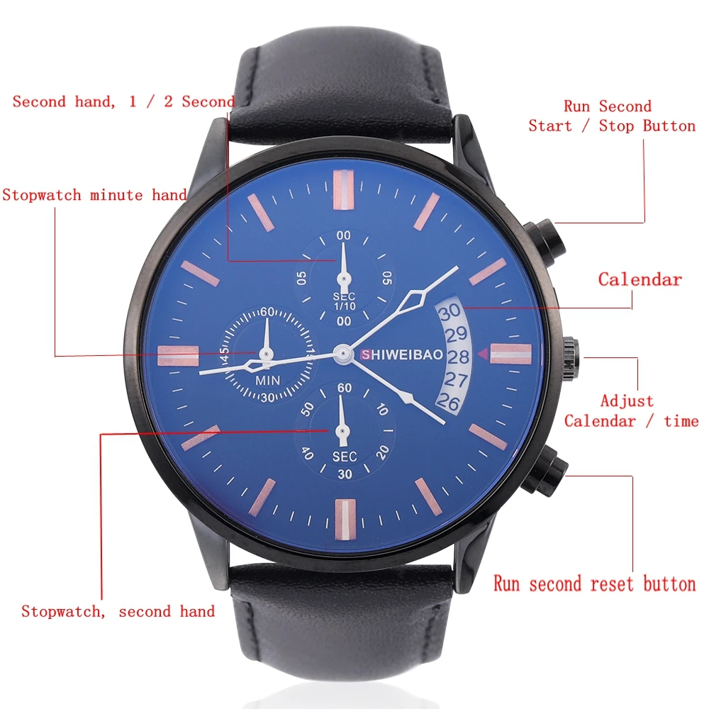 Брендовые Роскошные Кварцевые часы с хронографом мужские водонепроницаемые