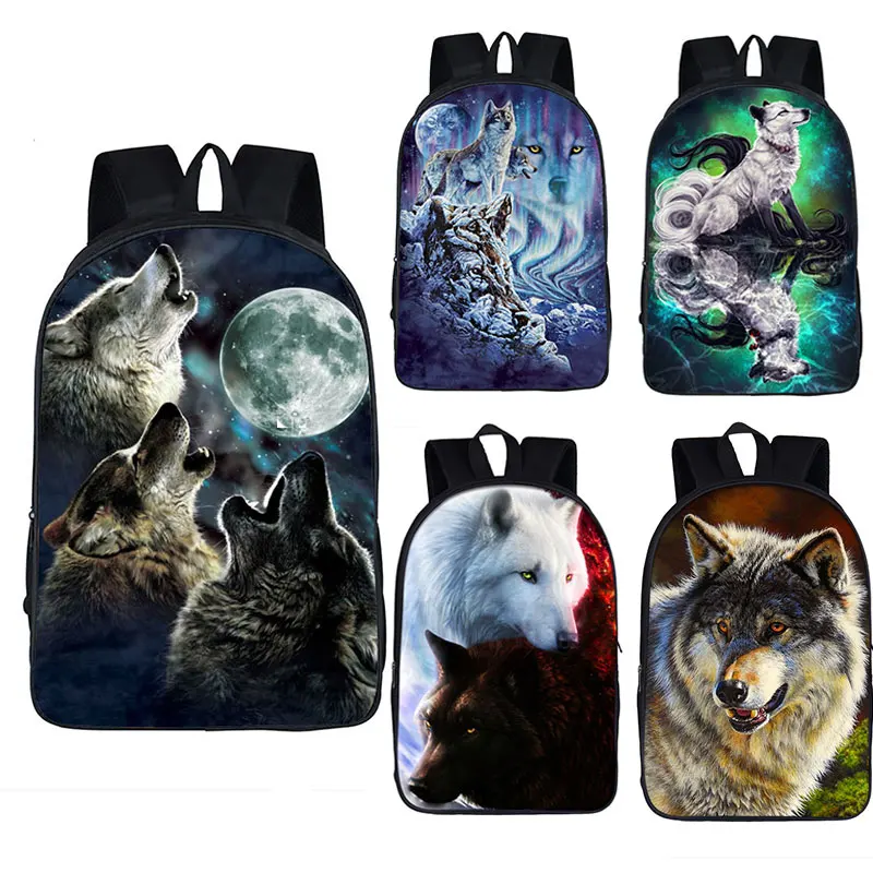 Школьный Рюкзак Cool Wolf для девочек и мальчиков Детская сумка книжка с милым