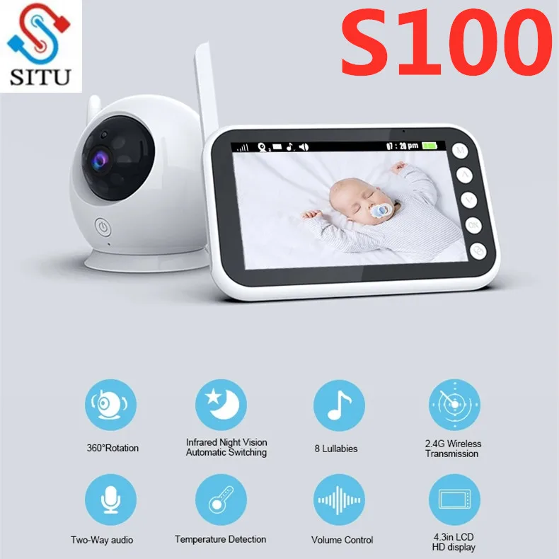 Беспроводной видео цветной детский монитор с камерой наблюдения в помещении Wifi