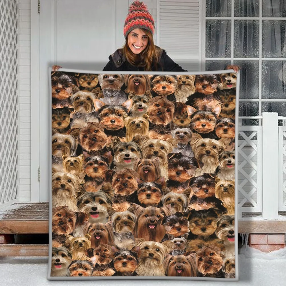 

Yorkshire Terrier Yorkie Puppy Pet Soft Throw Premium Sherpa Fleece Blanket