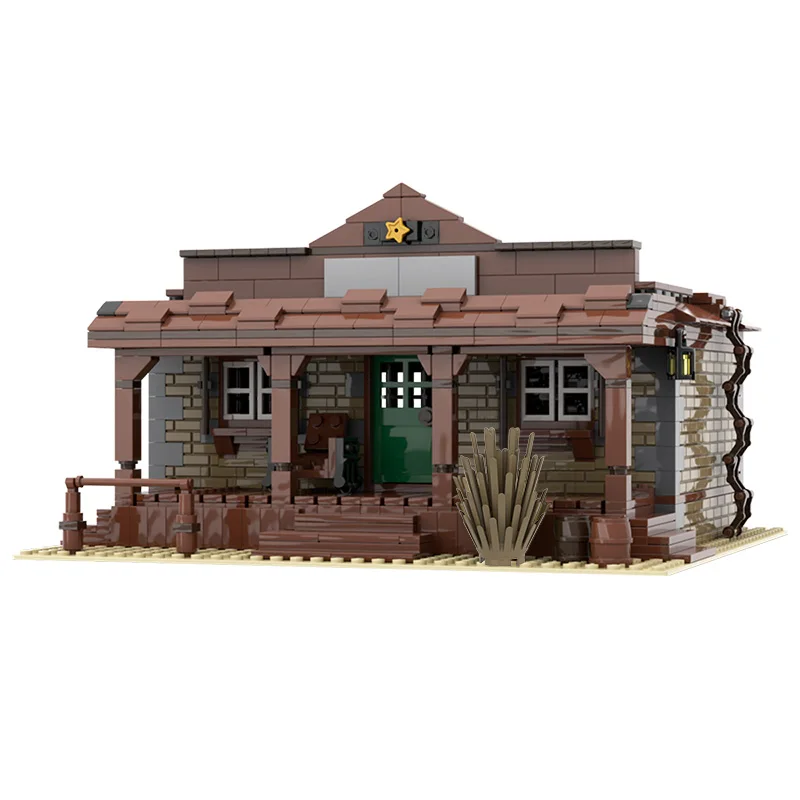 

Crazy West Desert Sheriff's Office MOC Street Series Model Building Blocks Expert Kids Toys DIY Gifts